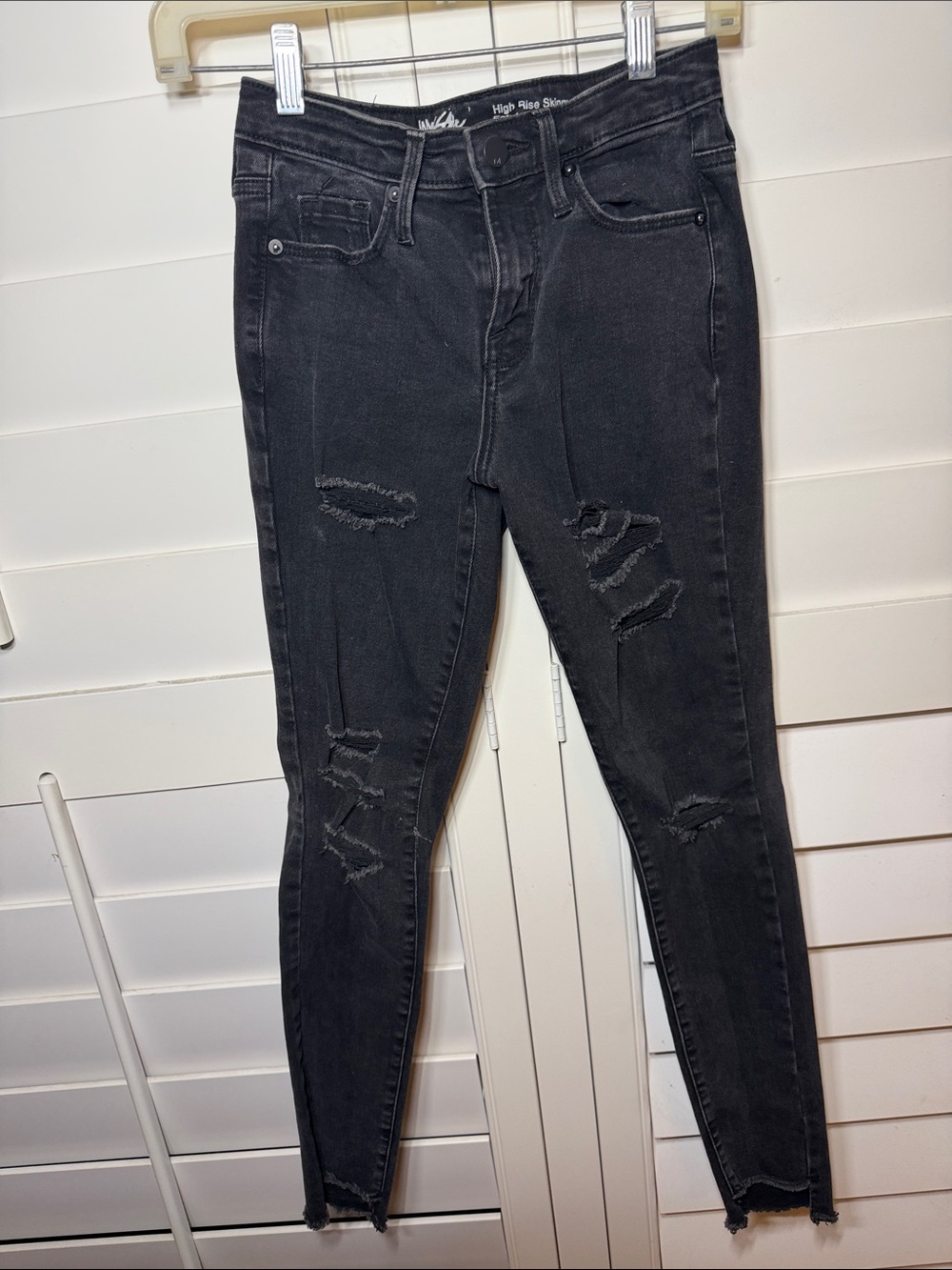 Mossimo Supply Co. High-Rise Black Distressed Skinny Jeans